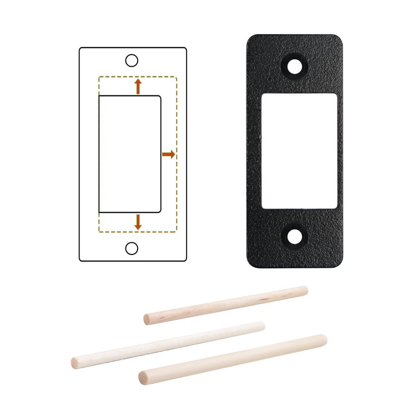 MOSECYOU Deadbolt Restorer Strike Plate Large Version 2-3/4"" x 1-1/8"", Screw Holes Spaced 2-1/8"", Fix Latch Misalignment/Sticking/Jamming, Narrow Side and Large Hole - Image 1